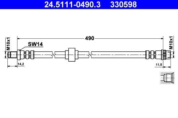 Flexible de frein (Durite de frein) ATE 24.5111-0490.3