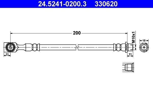 Flexible de frein (Durite de frein) ATE 24.5241-0200.3