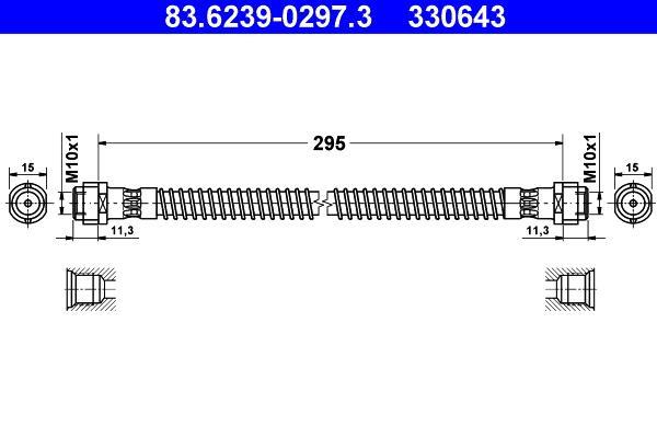 Flexible de frein (Durite de frein) ATE ref. 83.6239-0297.3