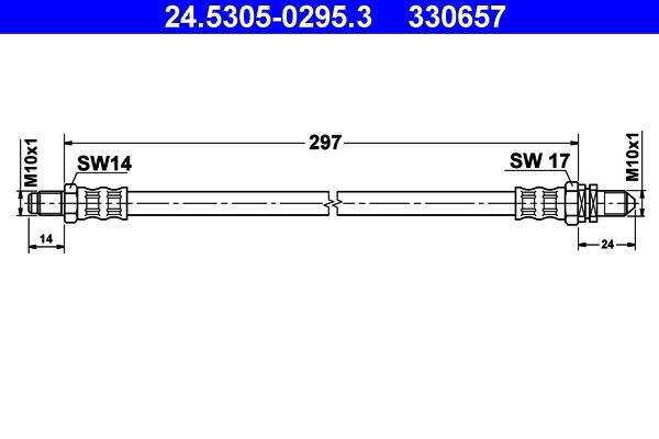 Flexible de frein (Durite de frein) ATE ref. 24.5305-0295.3