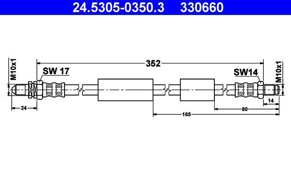 Flexible de frein (Durite de frein) ATE ref. 24.5305-0350.3