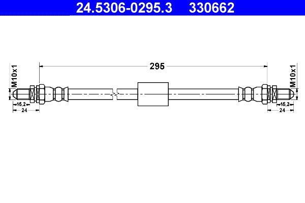 Flexible de frein (Durite de frein) ATE ref. 24.5306-0295.3