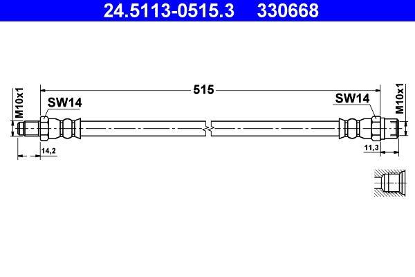 Flexible de frein (Durite de frein) ATE 24.5113-0515.3