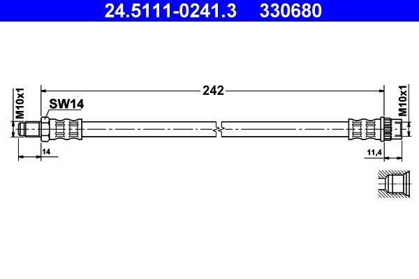 Flexible de frein (Durite de frein) ATE ref. 24.5111-0241.3