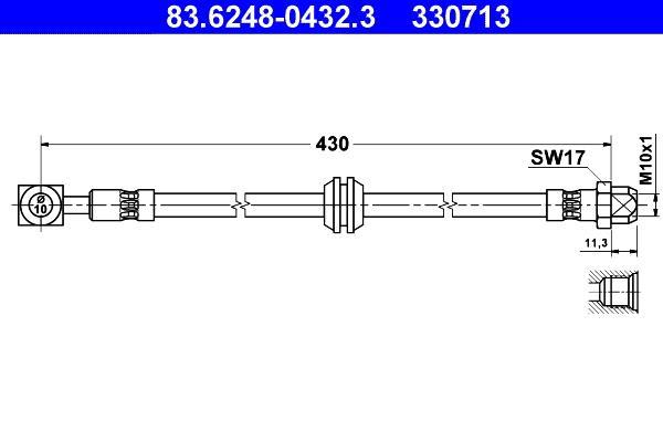 Flexible de frein (Durite de frein) ATE 83.6248-0432.3