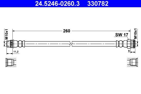 Flexible de frein (Durite de frein) ATE 24.5246-0260.3