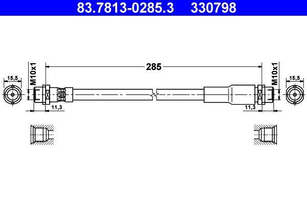 Flexible de frein (Durite de frein) ATE 83.7813-0285.3