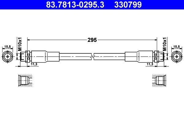 Flexible de frein (Durite de frein) ATE 83.7813-0295.3