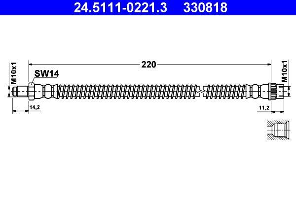 Flexible de frein (Durite de frein) ATE ref. 24.5111-0221.3