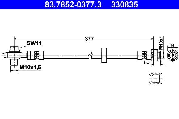 Flexible de frein (Durite de frein) ATE 83.7852-0377.3