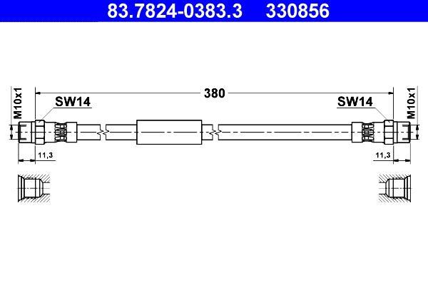 Flexible de frein (Durite de frein) ATE 83.7824-0383.3