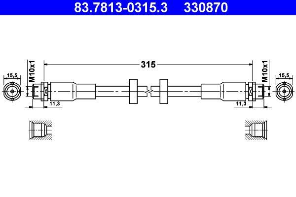 Flexible de frein (Durite de frein) ATE 83.7813-0315.3