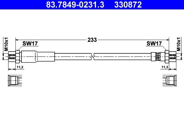 Flexible de frein (Durite de frein) ATE 83.7849-0231.3
