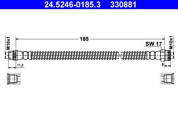 Flexible de frein (Durite de frein) ATE 24.5246-0185.3