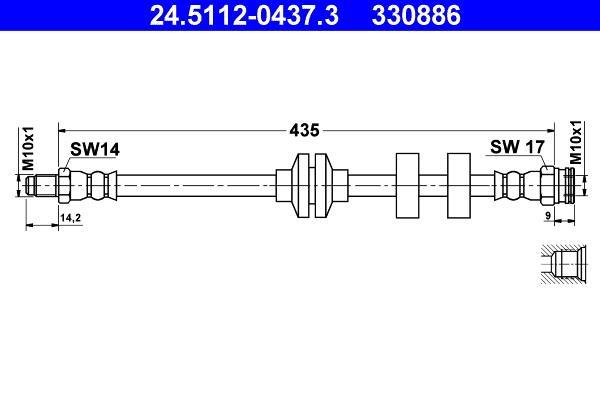 Flexible de frein (Durite de frein) ATE 24.5112-0437.3