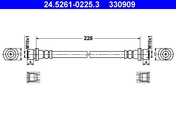 Flexible de frein (Durite de frein) ATE 24.5261-0225.3