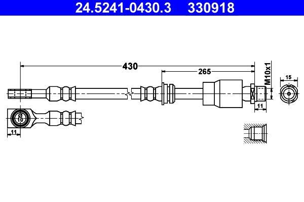 Flexible de frein (Durite de frein) ATE ref. 24.5241-0430.3