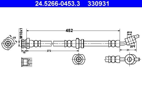 Flexible de frein (Durite de frein) ATE 24.5266-0453.3