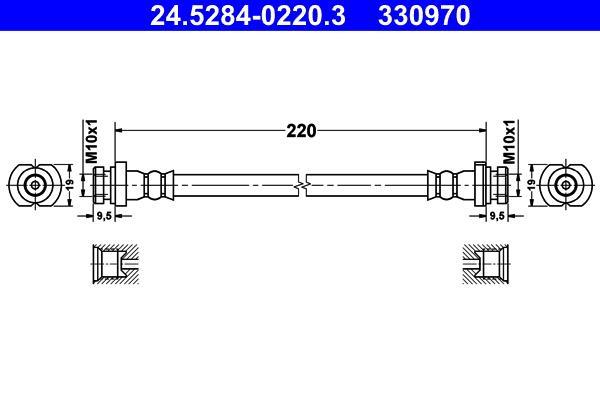 Flexible de frein (Durite de frein) ATE 24.5284-0220.3