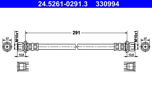 Flexible de frein (Durite de frein) ATE ref. 24.5261-0291.3