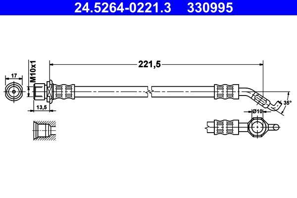 Flexible de frein (Durite de frein) ATE 24.5264-0221.3