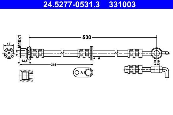 Flexible de frein (Durite de frein) ATE 24.5277-0531.3