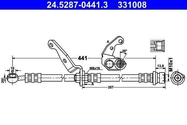 Flexible de frein (Durite de frein) ATE ref. 24.5287-0441.3