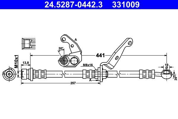 Flexible de frein (Durite de frein) ATE ref. 24.5287-0442.3