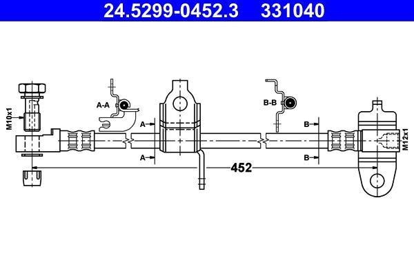 Flexible de frein (Durite de frein) ATE ref. 24.5299-0452.3