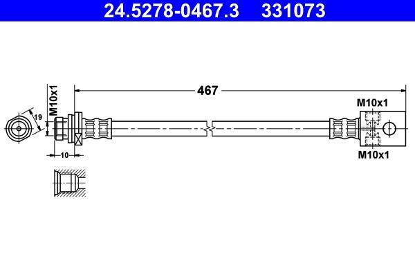 Flexible de frein (Durite de frein) ATE ref. 24.5278-0467.3
