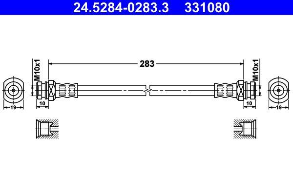 Flexible de frein (Durite de frein) ATE ref. 24.5284-0283.3