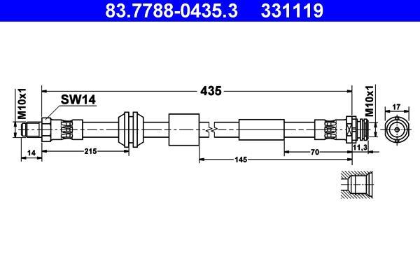 Flexible de frein (Durite de frein) ATE 83.7788-0435.3