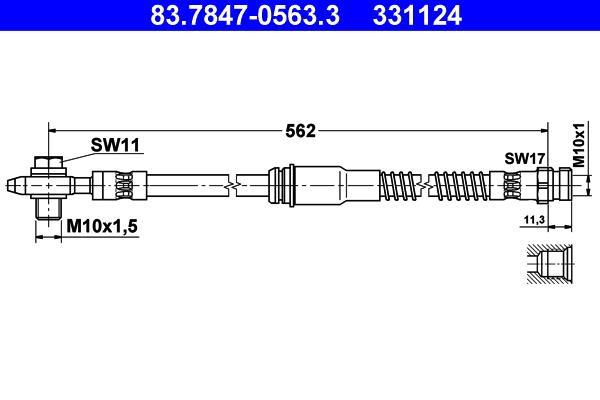 Flexible de frein (Durite de frein) ATE 83.7847-0563.3