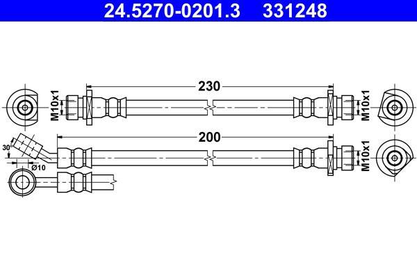 Flexible de frein (Durite de frein) ATE ref. 24.5270-0201.3