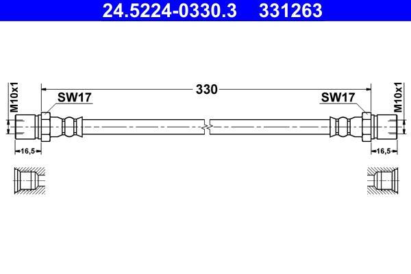 Flexible de frein (Durite de frein) ATE ref. 24.5224-0330.3