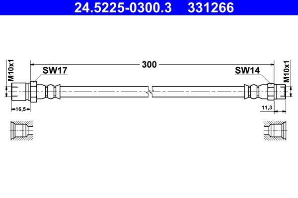 Flexible de frein (Durite de frein) ATE 24.5225-0300.3