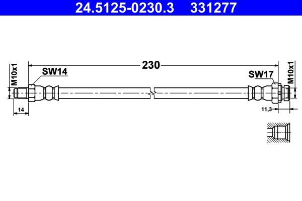 Flexible de frein (Durite de frein) ATE 24.5125-0230.3