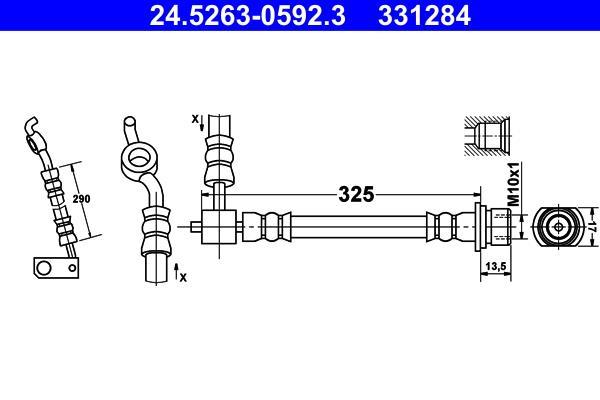 Flexible de frein (Durite de frein) ATE 24.5263-0592.3