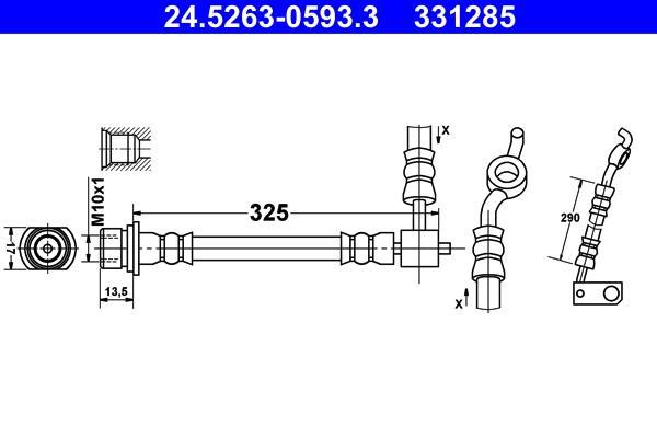 Flexible de frein (Durite de frein) ATE ref. 24.5263-0593.3