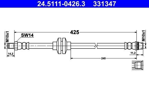 Flexible de frein (Durite de frein) ATE ref. 24.5111-0426.3