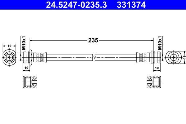Flexible de frein (Durite de frein) ATE 24.5247-0235.3