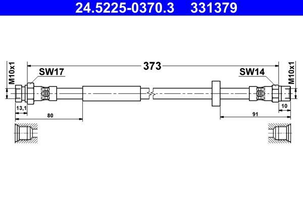 Flexible de frein (Durite de frein) ATE 24.5225-0370.3