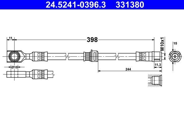 Flexible de frein (Durite de frein) ATE ref. 24.5241-0396.3