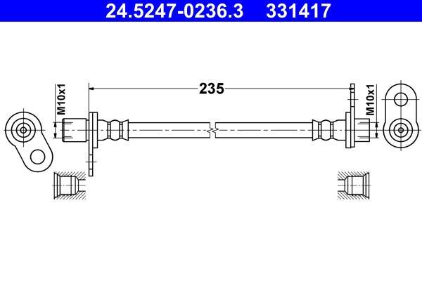 Flexible de frein (Durite de frein) ATE ref. 24.5247-0236.3