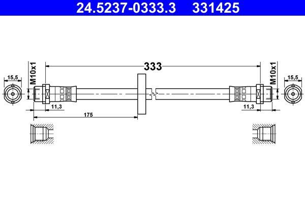 Flexible de frein (Durite de frein) ATE 24.5237-0333.3