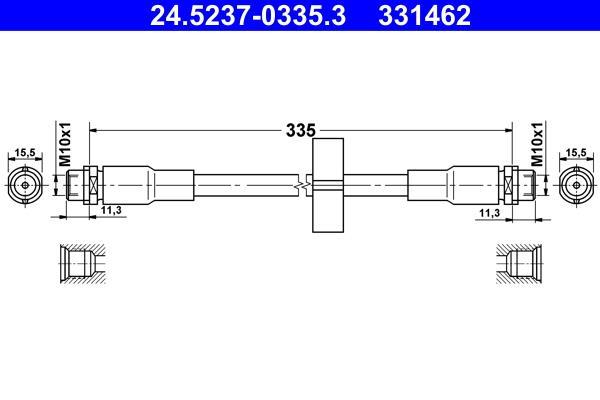 Flexible de frein (Durite de frein) ATE ref. 24.5237-0335.3