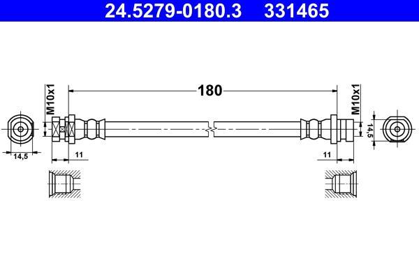 Flexible de frein (Durite de frein) ATE 24.5279-0180.3