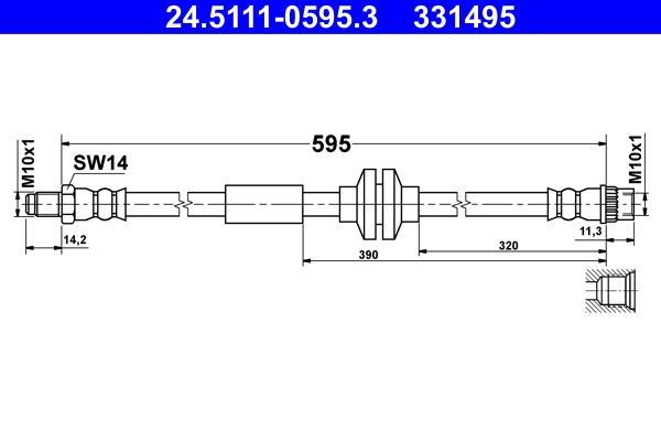 Flexible de frein (Durite de frein) ATE ref. 24.5111-0595.3