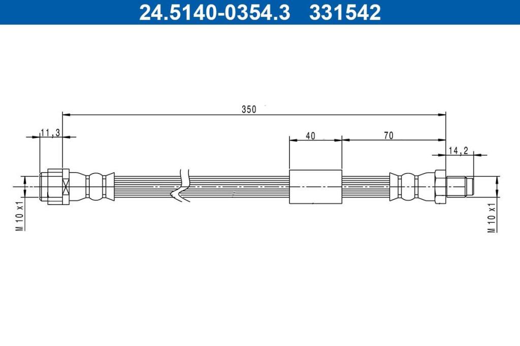 Flexible de frein (Durite de frein) ATE 24.5140-0354.3