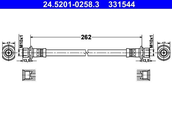 Flexible de frein (Durite de frein) ATE 24.5201-0258.3